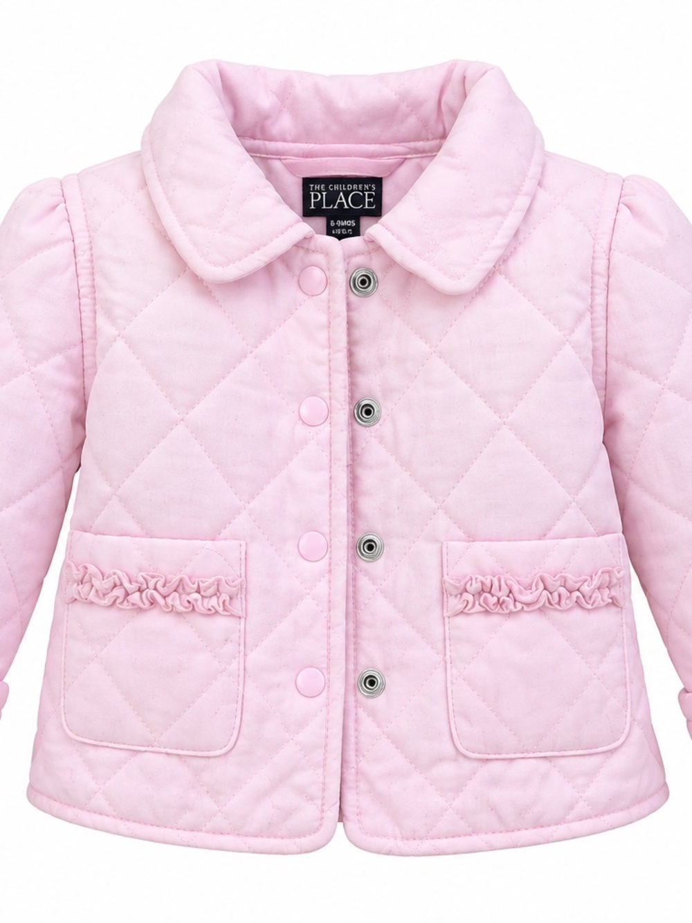 The Children’s Place Baby Girls Light Quilted Jacket – Pink (6–9 Months)